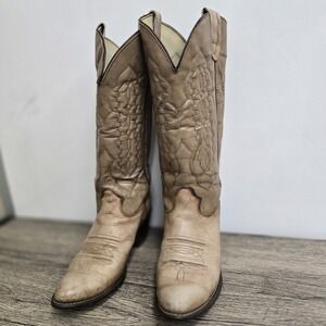 Vintage 70's  Texas USA Leather Round Toe Western Boots 7.5 M Style 4708 Women